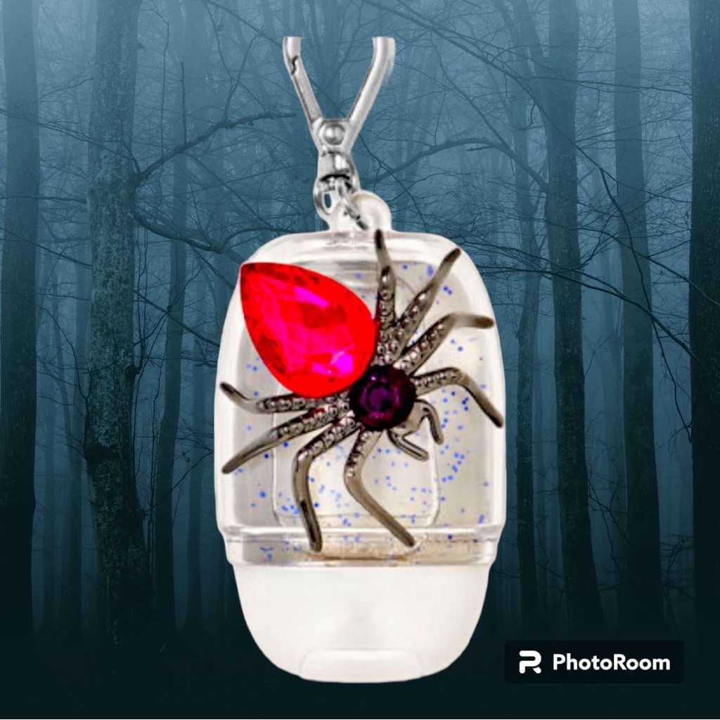Halloween Gem Spider Sanitizer Holder